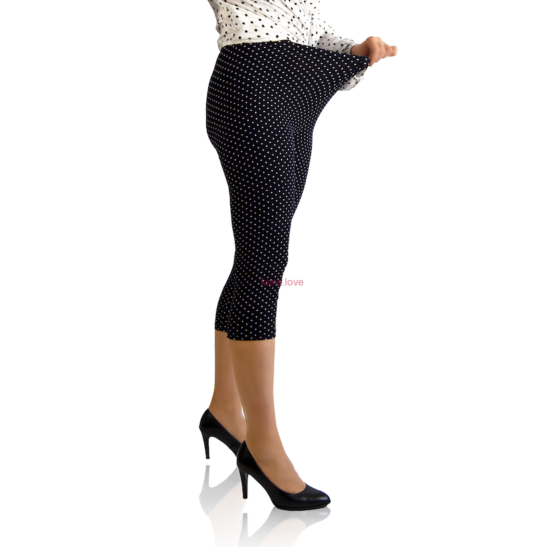 VÝPRODEJ: Nora elastické 3/4 legíny s puntíčky
