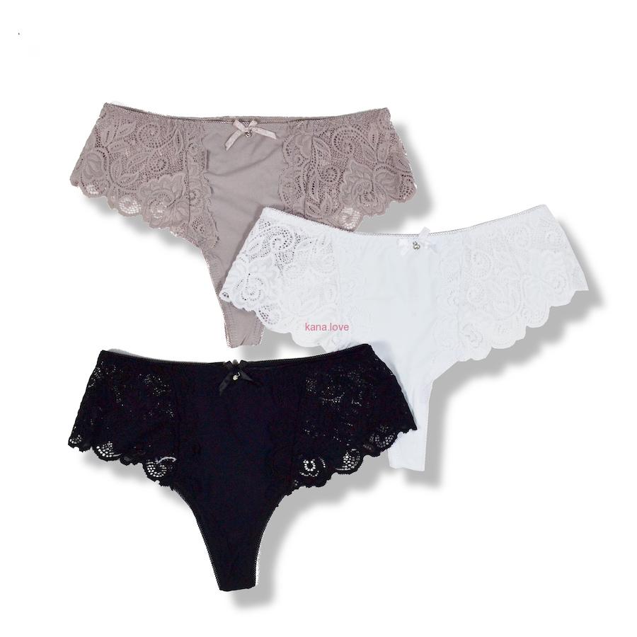 VÝPRODEJ: Veronika krajková tanga - set 3ks