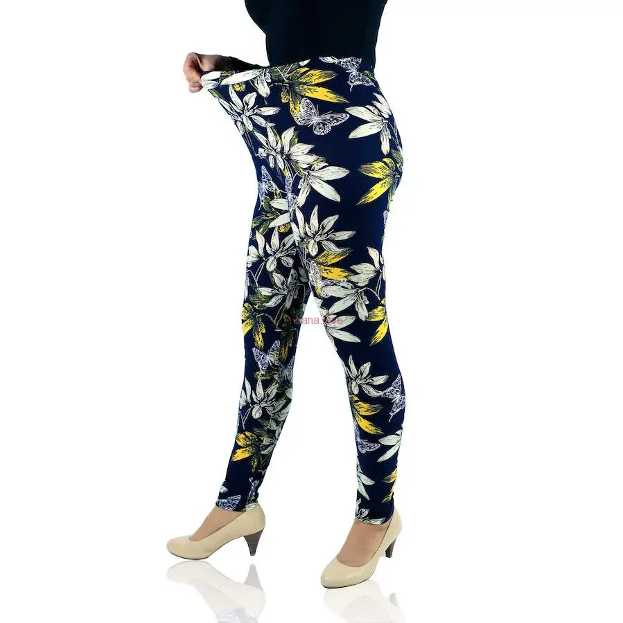 VÝPRODEJ: Magnolia elastické legíny s květy