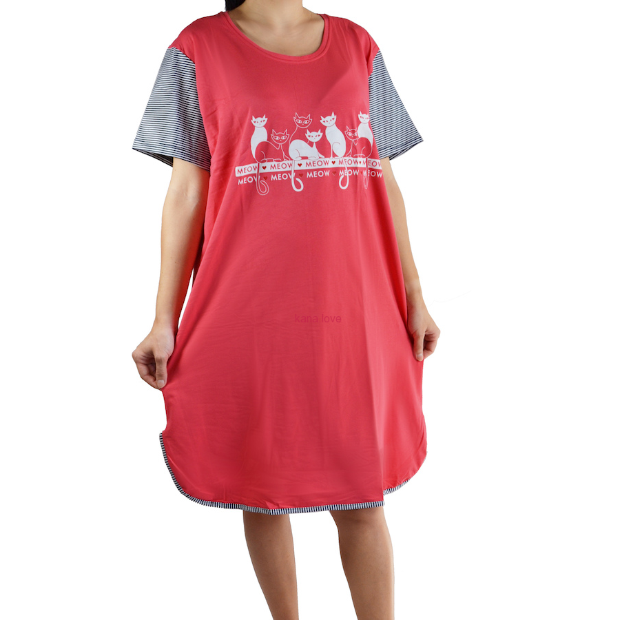 Mici bavlněná noční košile s kočkama