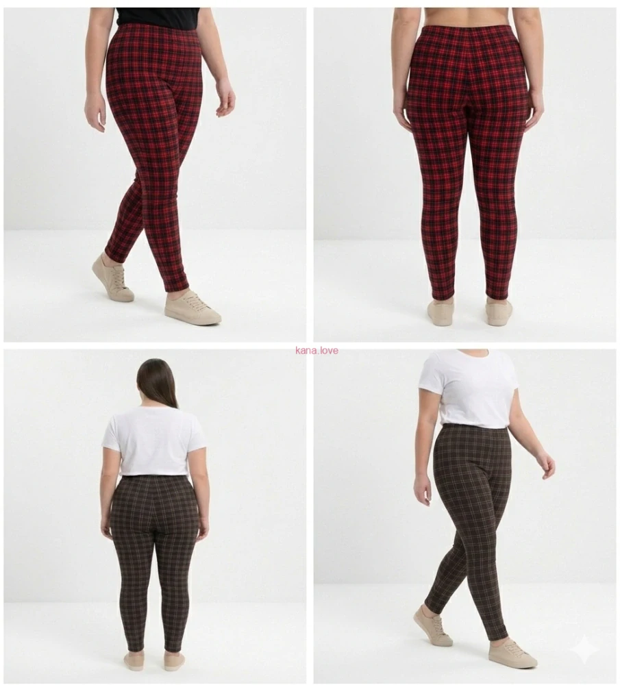 Marie kostkované elastické legíny 