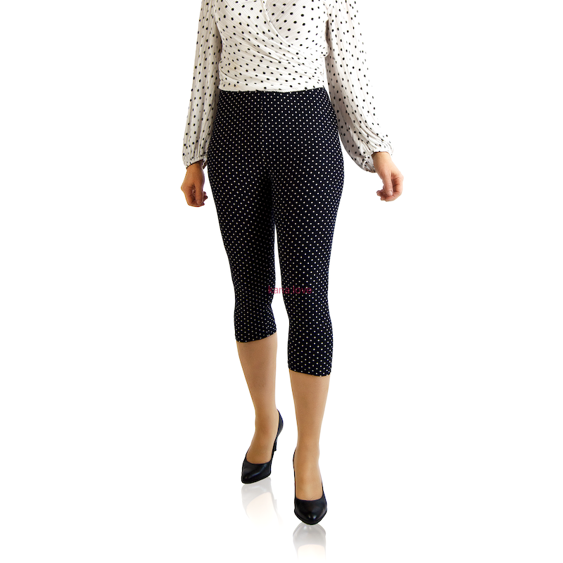 VÝPRODEJ: Nora elastické 3/4 legíny s puntíčky