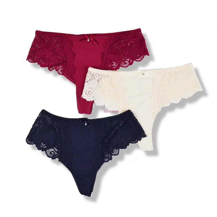 VÝPRODEJ: Veronika krajková tanga - set 3ks