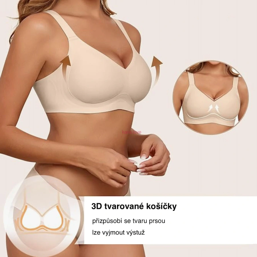 Sofie hladká bezešvá podprsenka bez kostic pro plnější poprsí