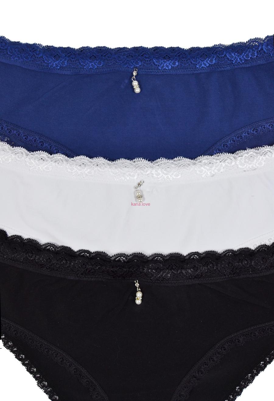 VÝPRODEJ: Tatiana SET 3ks bambusových kalhotek s perličkou