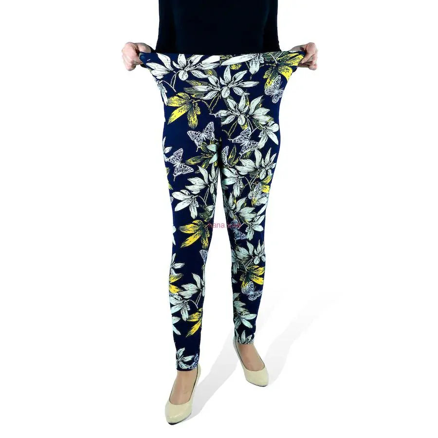 VÝPRODEJ: Magnolia elastické legíny s květy