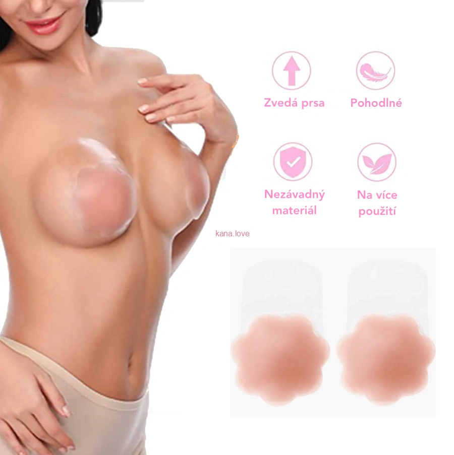 Ema samodržící silikonová push up podprsenka - 2 tvary