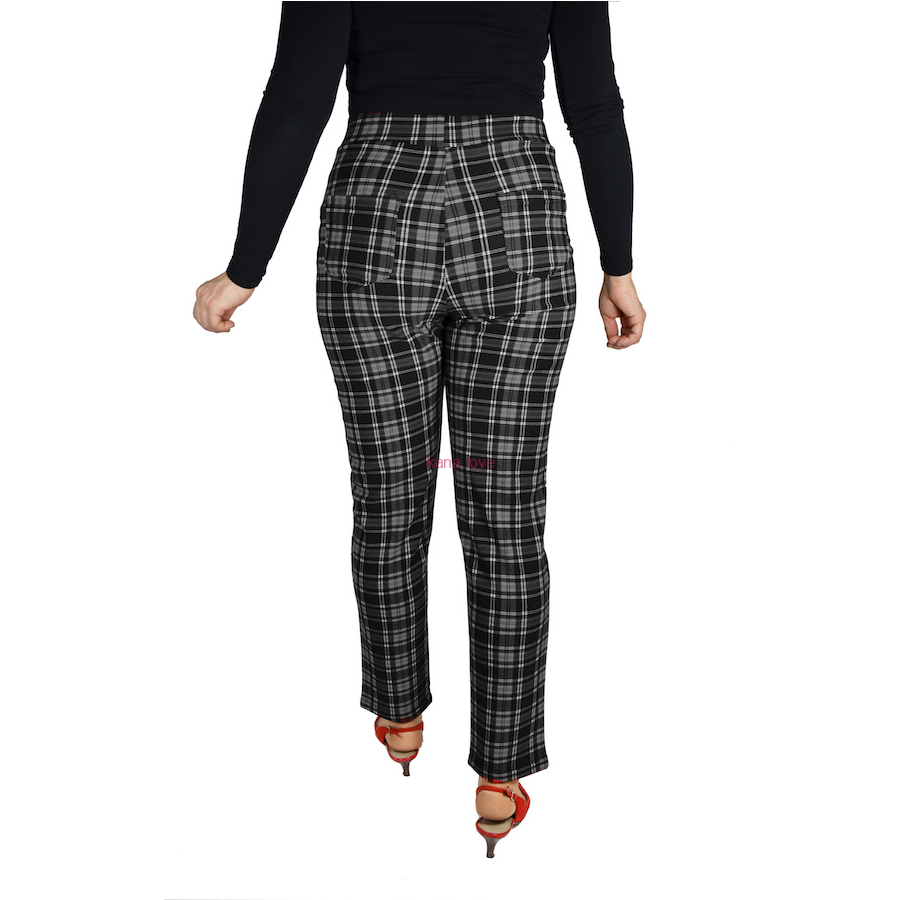 Marta zateplené kárované kalhoty v nadměrných velikostech