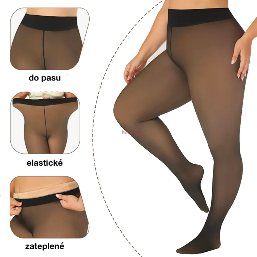 Beata zateplené flísové punčocháče ve vzhledu silonek