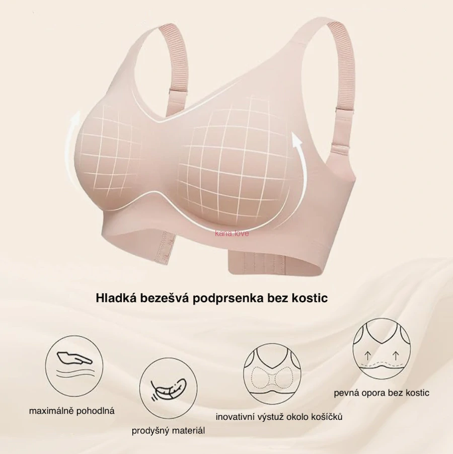 Sofie hladká bezešvá podprsenka bez kostic pro plnější poprsí