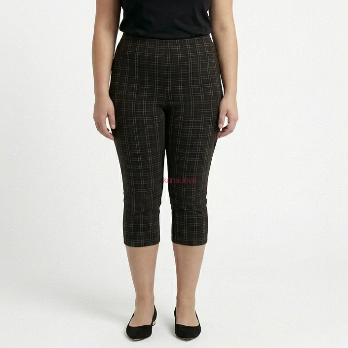 Lea kostkované 3/4 legíny pro plnoštíhlé