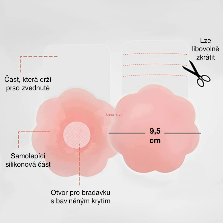 Ema samodržící silikonová push up podprsenka - 2 tvary