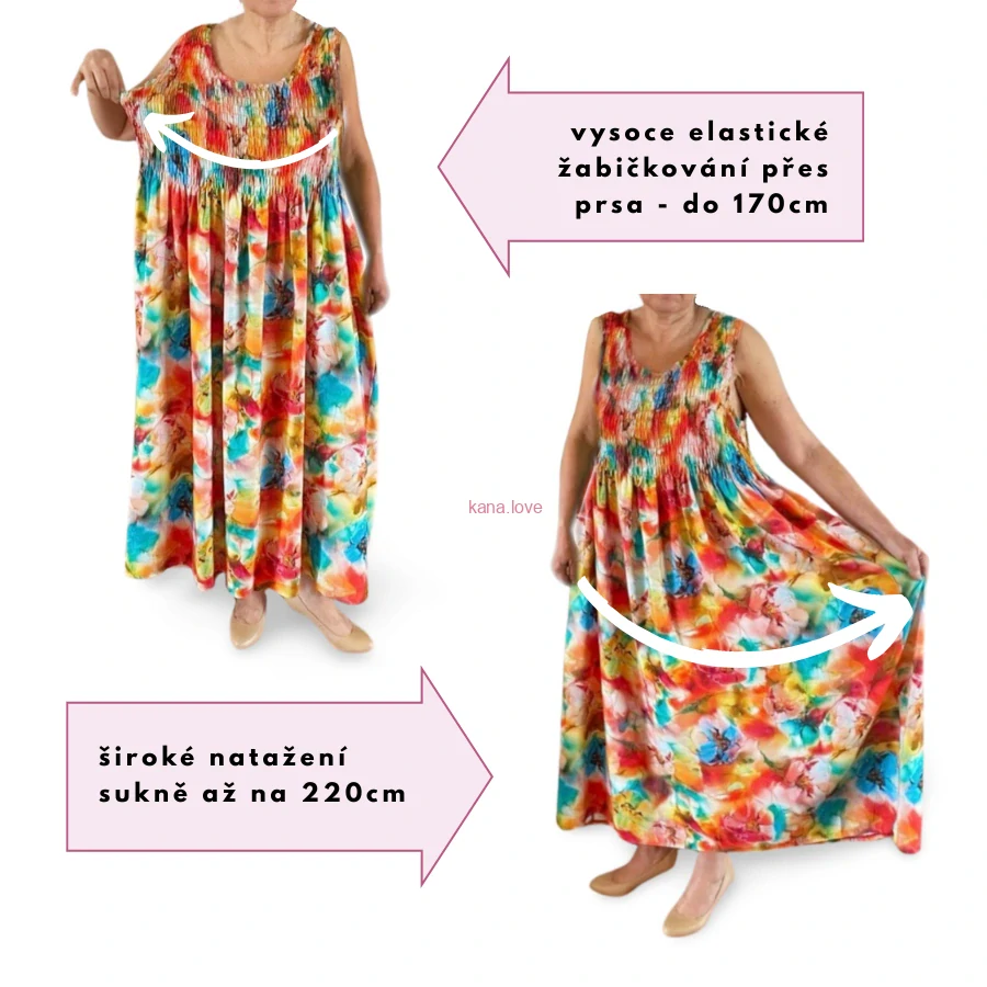 Flora bavlněné šaty s květinovým vzorem pro baculky