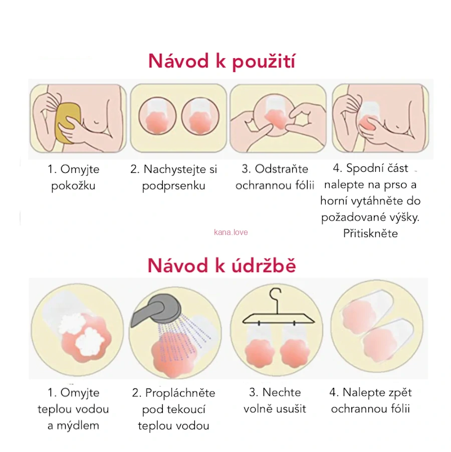 Ema samodržící silikonová push up podprsenka - 2 tvary