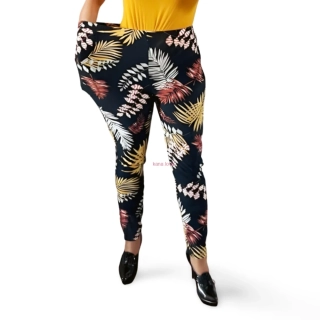 Lulu elastické legíny s kapsami a listovým vzorem