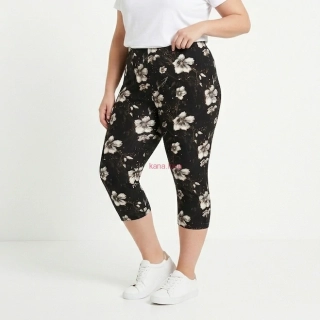 Mia 3/4 elastické legíny se vzorem květin