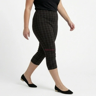 Lea kostkované 3/4 legíny pro plnoštíhlé